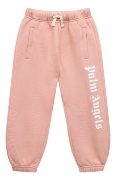 Детские хлопковые джоггеры PALM ANGELS светло-розового цвета, арт. PGCH001F22FLE0013401 | Фото 1 (Материал сплава: Проставлено; Нос: Не проставлено; Материал внешний: Хлопок; Девочки Кросс-КТ: Джоггеры-одежда; Ростовка одежда: 10 - 11 лет | 140 - 146см, 12 лет | 152 см, 4 года | 104 см, 6 лет | 116 см, 8 лет | 128 см)