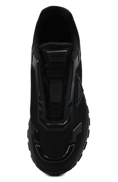 Мужские кроссовки PRADA черного цвета, арт. 4E3567-3LFV-F0002-G000 | Фото 5 (Материал внешний: Текстиль; Стили: Классический; Материал утеплителя: Без утеплителя)