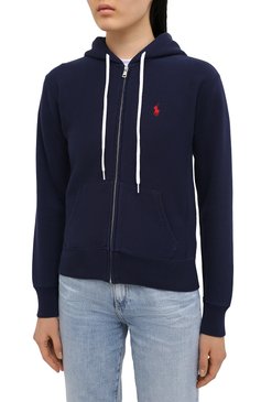 Женский хлопковая толстовка POLO RALPH LAUREN синего цвета, арт. 211794396 | Фото 3 (Рукава: Длинные; Длина (для топов): Стандартные; Региональные ограничения белый список (Axapta Mercury): RU; Материал внешний: Хлопок; Стили: Спорт-шик; Женское Кросс-КТ: Толстовка-одежда, Кардиган-одежда)