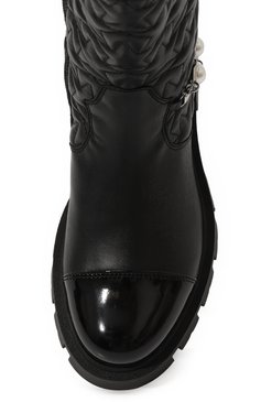 Детские кожаные ботинки MISSOURI черного цвета, арт. 85976 A/27-30 | Фото 4 (Материал сплава: Проставлено; Нос: Не проставлено; Материал внутренний: Текстиль)