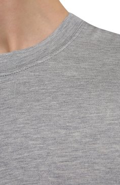 Мужская футболка из шелка и хлопка BRUNELLO CUCINELLI серого цвета, арт. MTS371308 | Фото 5 (Материал внешний: Шелк, Хлопок; Принт: Без принта; Рукава: Короткие; Длина (для топов): Стандартные; Размерность: Маломерит; Стили: Кэжуэл)