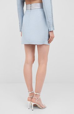 Женская юбка ULYANA SERGEENKO голубого цвета, арт. GNC005SS19P (0814т19) | Фото 4 (Длина Ж (юбки, платья, шорты): Мини; Материал внешний: Синтетический материал; Женское Кросс-КТ: Юбка-одежда)