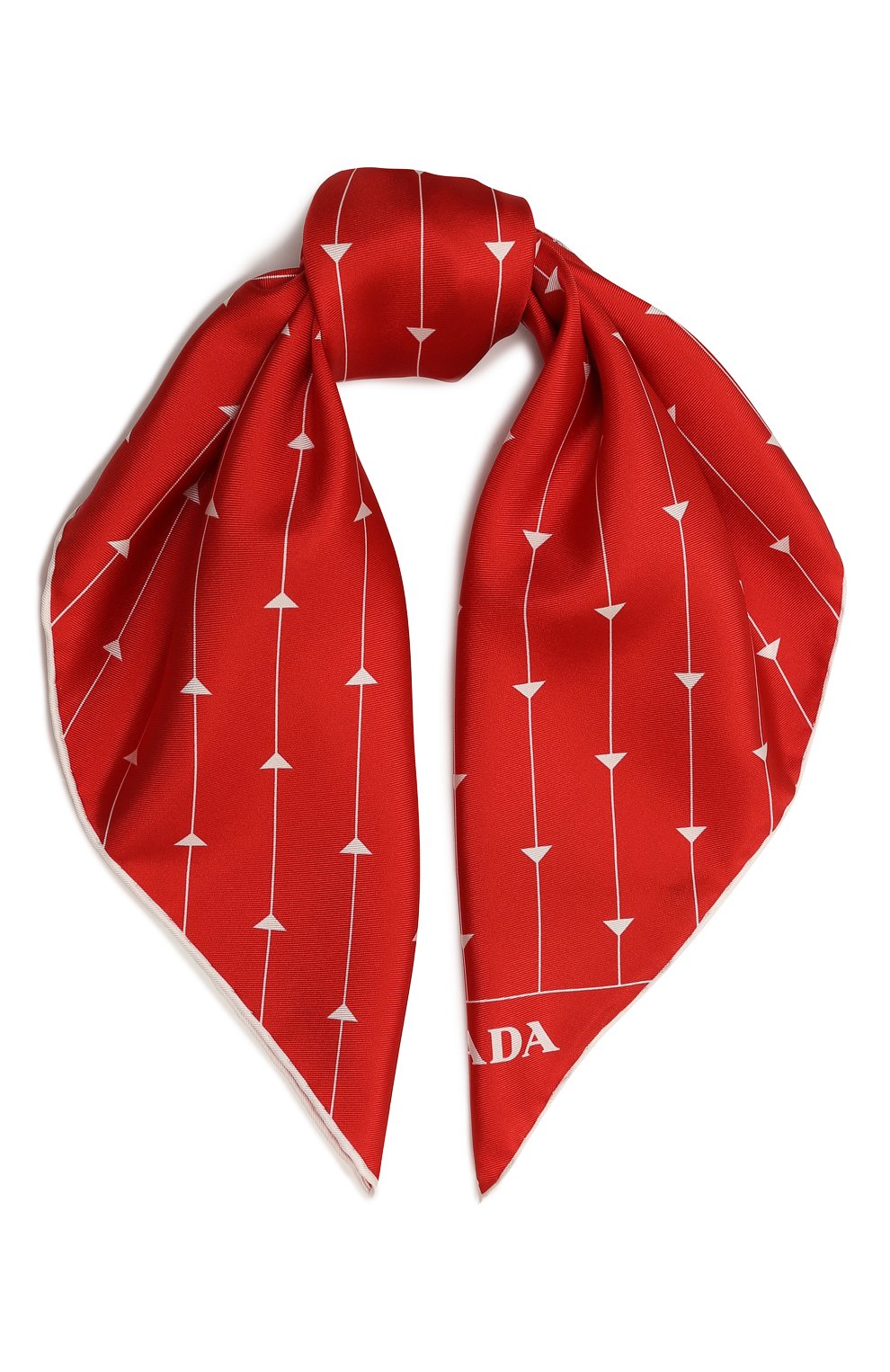 Женский шелковый платок PRADA красного цвета, арт. 1FF004-2DTR-F0976 | Фото 1 (Материал: Текстиль, Шелк)