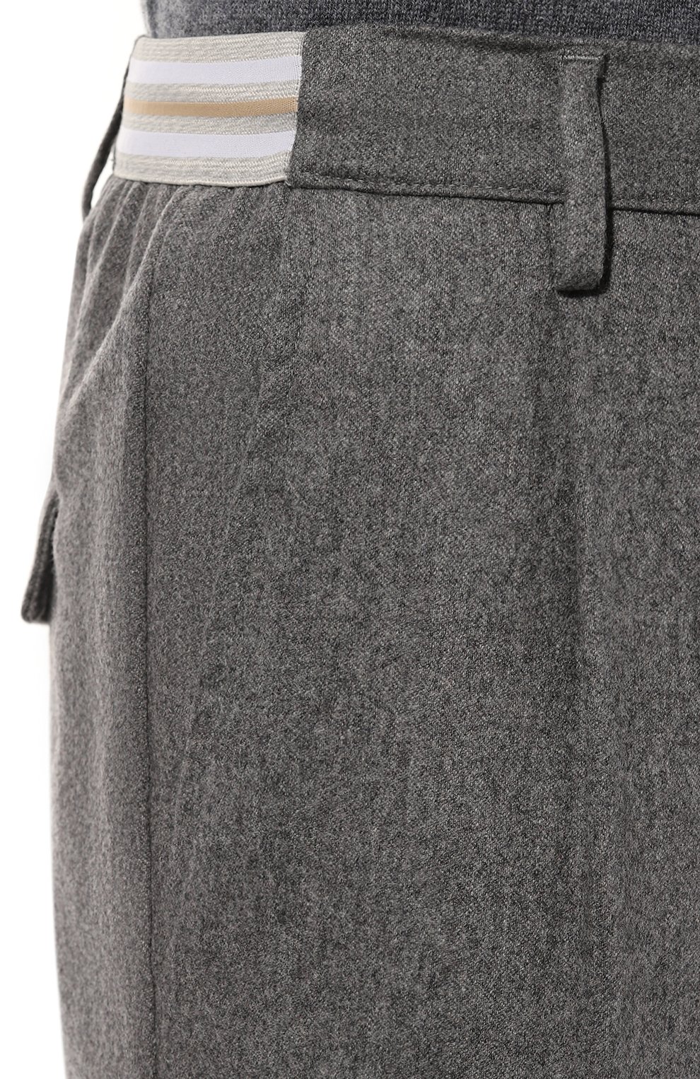 Мужские брюки из шерсти и кашемира ELEVENTY PLATINUM темно-серого цвета, арт. H75PANH08 TES0H027 | Фото 5 (Материал внешний: Шерсть; Длина (брюки, джинсы): Стандартные; Случай: Повседневный; Материал сплава: Проставлено; Драгоценные камни: Проставлено; Стили: Кэжуэл)