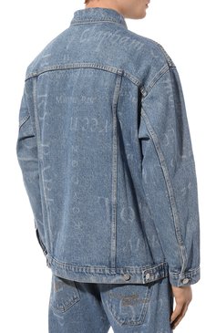 Мужская джинсовая куртка MARTINE ROSE синего цвета, арт. CMRSS23201 | Фото 4 (Кросс-КТ: Куртка, Деним; Рукава: Длинные; Стили: Гранж; Материал сплава: Проставлено; Материал внешний: Хл опок, Деним; Драгоценные камни: Проставлено; Длина (верхняя одежда): Короткие)
