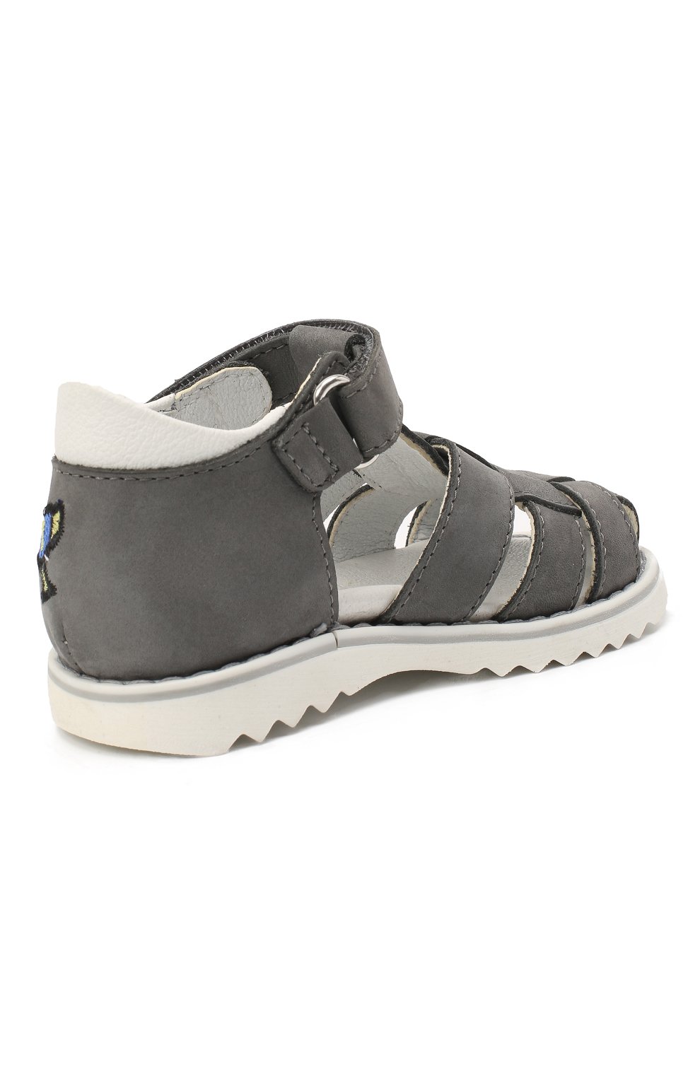 Детские кожаные сандалии WALKEY серого цвета, арт. Y1B4-40666-0121 | Фото 3 (Материал внутренний: Натуральная кожа; Региональные ограничения белый список (Axapta Mercury): RU)