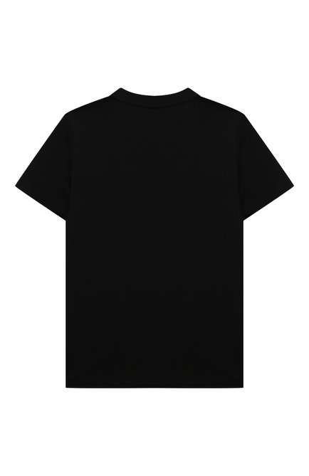 Детская хлопковая футболка EMPORIO ARMANI черного цвета, арт. 8N4TN5/1JPZZ | Фото 2 (Рукава: Короткие; Материал внешний: Хлопок; Материал сплава: Проставлено; Драгоценные камни: Проставлено)