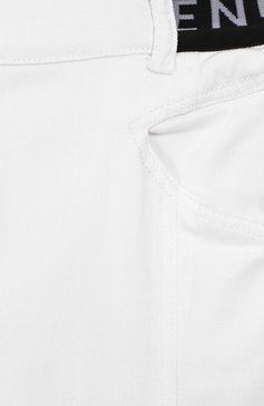 Детские джинсы с эластичным поясом GIVENCHY белого цвета, арт. H14055/6A-12A | Фото 3 (Детали: На резинке, Однотонный; Материал сплава: Проставлено, Проверено; Нос: Не проставлено; Материал внешний: Хлопок; Кросс-КТ: джинсы; Статус проверки: Проверено; Ростовка одежда: 8 лет | 128 см, 10 - 11 лет | 140 - 146см, 12 лет | 152 см)