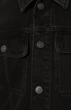 Мужская джинсовая куртка DIESEL черного цвета, арт. A03526/09B88 | Фото 5 (Кросс-КТ: Куртка, Деним; Рукава: Длинные; Материал сплава: Проставлено; Материал внешний: Хлопок, Деним; Драгоценные камни: Проставлено; Длина (верхняя одежда): Короткие; Стили: Кэжуэл)