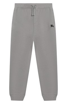 Детские хлопковые джоггеры BURBERRY серого цвета, арт. 8006433 | Фото 1 (Региональные ограничения белый список (Axapta Mercury): RU; Материал внешний: Хлопок; Статус проверки: Проверено, Проверена категория; Мальчики Кросс-КТ: Джоггеры-одежда)