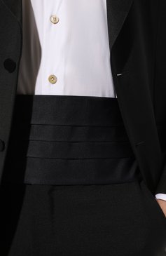 Мужской комплект из галстука-бабочки и камербанда VAN LAACK темно-синего цвета, арт. KUMMERBUND-SET/K04265 | Фото 4 (Материал: Текстиль, Шелк; Материал сплава: Проставлено; Нос: Не проставлено)