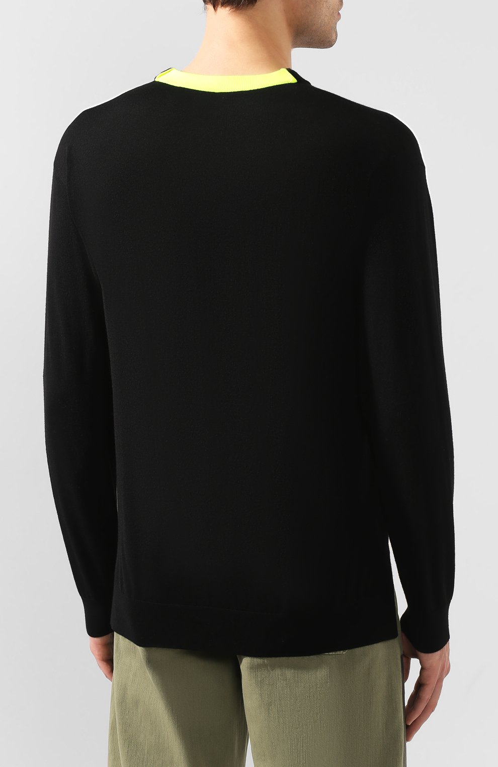 Мужской шерстяной свитер loewe x paula's ibiza LOEWE черного цвета, арт. H616333X10 | Фото 4 (Рукава: Длинные; Длина (для топов): Стандартные; Принт: С принтом; Мужское Кросс-КТ: Свитер-одежда; Материал внешний: Лен)