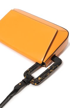 Женская сумка studio MLOUYE оранжевого цвета, арт. 10-011-089 | Фото 3 (Сумки-технические: Сумки через плечо; Размер: medium; Материал: Натуральная кожа)