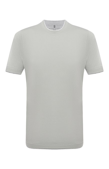 Мужская хлопковая футболка BRUNELLO CUCINELLI светло-зеленого цвета по цене 46300 руб., арт. M0T617427 | Фото 1