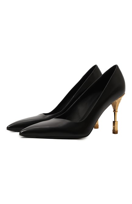 Женские кожаные туфли BALMAIN черного цвета по цене 133000 руб., арт. AN0UA806LLP0 | Фото 1