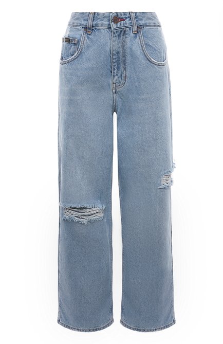 Женские джинсы BLCV синего цвета, арт. 102DVMLO036_TX | Фото 1 (Длина (брюки, джинсы): Стандартные; Материал сплава: Проставлено; Драгоценные камни: Проставлено; Материал внешний: Хлопок)