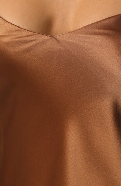 Женская шелковая сорочка LUNA DI SETA бронзового цвета, арт. VLST08008 | Фото 5 (Материал внешний: Шелк)
