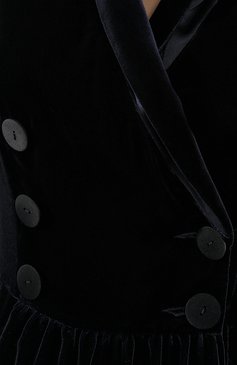 Женское платье из смеси вискозы и шелка GIORGIO ARMANI синего цвета, арт. 9WHVA03B/T0024 | Фото 5 (Рукава: Длинные; Случай: Вечерний; Материал внешний: Вискоза; Длина Ж (юбки, платья, шорты): Макси; Материал подклада: Шелк; Женское Кросс-КТ: Платье-одежда)