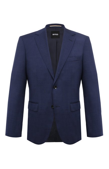 Мужской шерстяной пиджак BOSS синего цвета по цене 58200 руб., арт. 50500700 | Фото 1