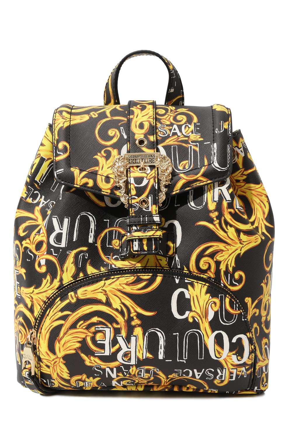 Женский рюкзак VERSACE JEANS COUTURE черного цвета, арт. 74VA4BF8/ZS597 | Фото 1 (Размер: medium; Материал: Экокожа; Стили: Кэжуэл)