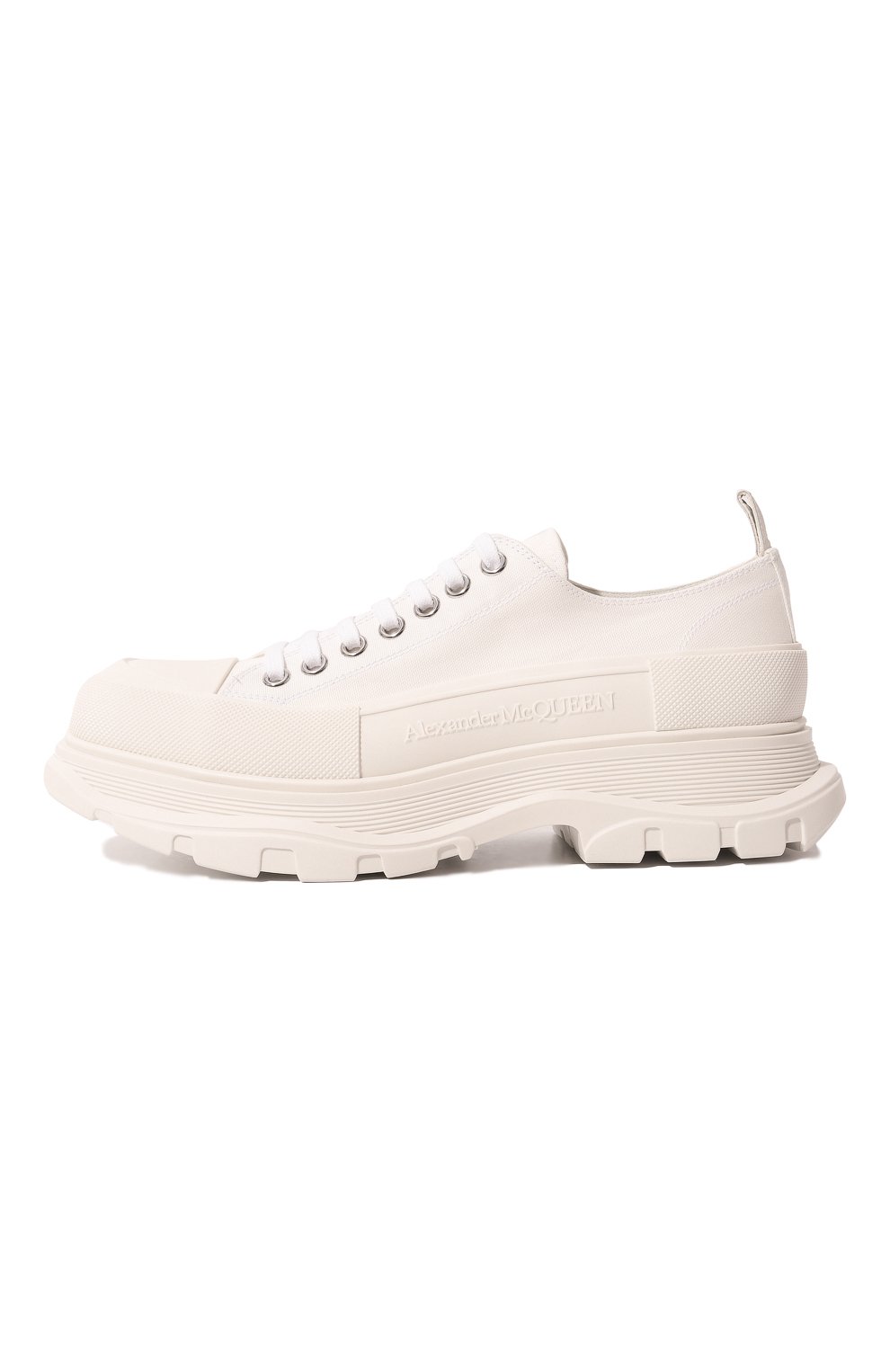 Мужские текстильные ботинки tread slick ALEXANDER MCQUEEN белого цвета, арт. 705662/WHZ629071 | Фото 4 (Материал внешний: Текстиль; Мужское Кросс-КТ: Ботинки-обувь; Материал утеплителя: Без утеплителя; Подошва: Массивная)