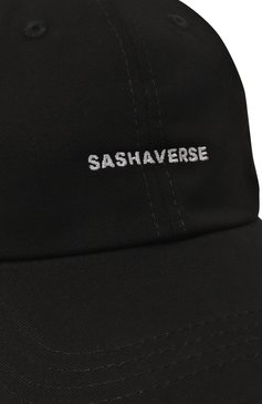 Женская хлопковая бейсболка SASHAVERSE черного цвета, арт. CAP1/DRILL/400  SS23 | Фото 4 (Материал: Текстиль, Хлопок)
