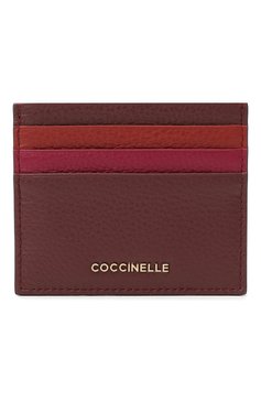 Женский кожаный футляр для кредитных карт COCCINELLE бордового цвета, арт. E2 GW5 12 95 01 | Фото 1 (Материал: Натуральная кожа)