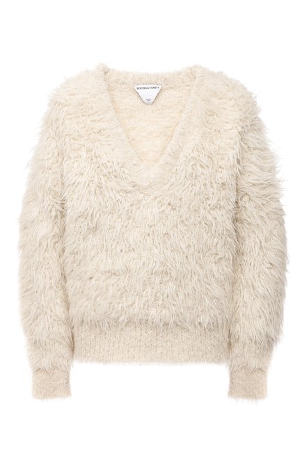 Женский шерстяной свитер BOTTEGA VENETA белого цвета по цене 346500 руб., арт. 668801/V10A0 | Фото 1
