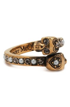 Женское кольцо ALEXANDER MCQUEEN золотого цвета, арт. 553657/J160T | Фото 1 (Статус проверки: Проверено, Проверена категория; Материал: Металл)