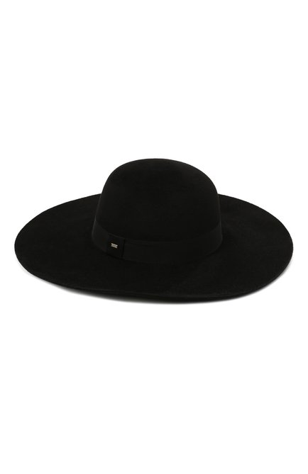 Женская фетровая шляпа SAINT LAURENT черного цвета, арт. 668410/3YA58 | Фото 1 (Материал: Шерсть, Текстиль)