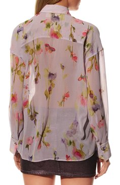 Женская блузка BLUGIRL сиреневого цвета, арт. RF2212/T3219 | Фото 4 (Рукава: Длинные; Материал внешний: Синтетический материал; Длина (для топов): Стандартные; Принт: С принтом; Стили: Романтичный; Женское Кросс-КТ: Блуза-одежда)