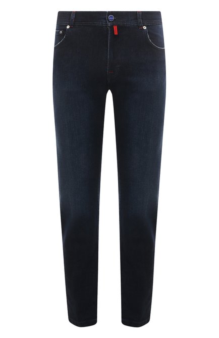 Мужские джинсы KITON темно-синего цвета, арт. UPNJS/J0215C | Фото 1 (Материал внешний: Хлопок; Длина (брюки, джинсы): Стандартные; Драгоценные камни: Проставлено; Материал сплава: Проставлено)
