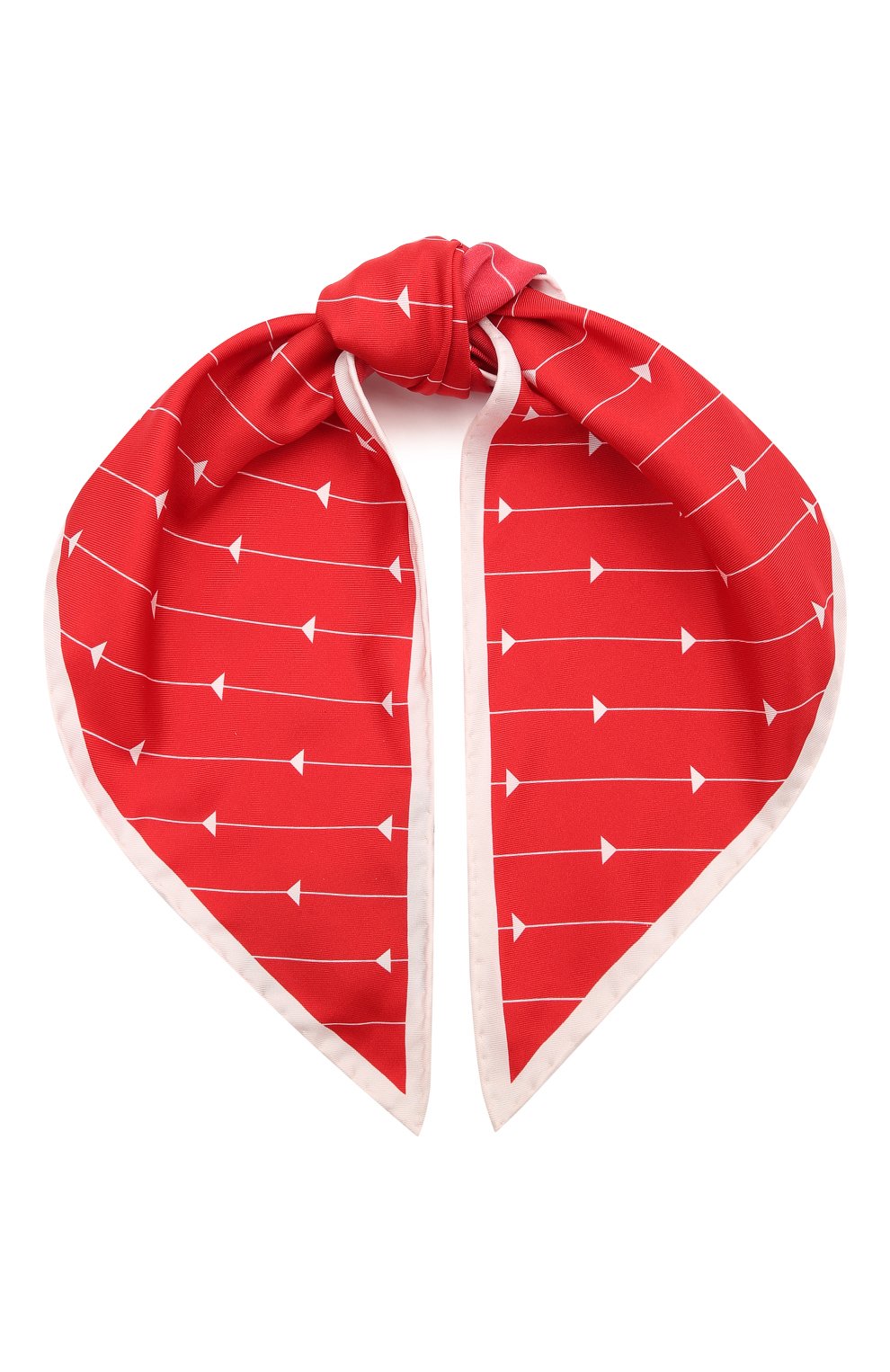 Женский шелковый платок PRADA красного цвета, арт. 1FF036-2DTR-F0976 | Фото 1 (Принт: С принтом; Материал: Текстиль, Шелк)
