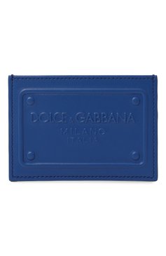 Мужской кожаный футляр для кредитных карт DOLCE & GABBANA синего цвета, арт. BP3239/AG218 | Фото 1 (Материал: Натуральная кожа; Материал сплава: Проставлено; Нос: Не проставлено)
