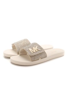 Женские золотые шлепанцы mk slide MICHAEL MICHAEL KORS купить в ...