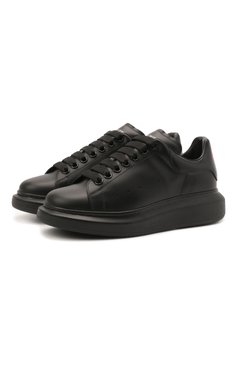 Женские черные кожаные кеды ALEXANDER MCQUEEN купить в интернет-магазинеЦУМ, арт. 660388/WIA4J