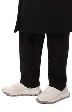 Мужские комбинированные кроссовки SANTONI белого цвета, арт. MBIH21877BGBGUDII20 | Фото 3 (Материал внешний: Текстиль; Стили: Классический; Материал утеплителя: Без утеплителя; Материал внутренний: Текстиль; Подошва: Массивная)