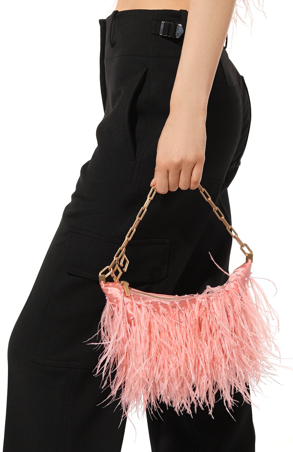 Женская сумка gia CULT GAIA розового цвета, арт. SH1172FE | Фото 2 (Сумки-технические: Сумки top-handle; Материал сплава: Проставлено; Размер: mini; Материал: Текстиль; Драгоценные камни: Проставлено)