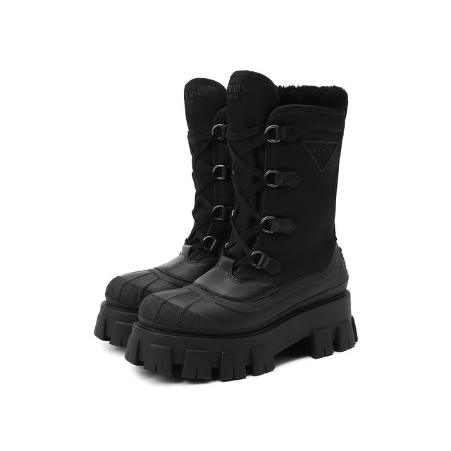 фото Комбинированные сапоги monolith prada