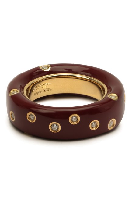 Женское кольцо BOTTEGA VENETA бордового цвета по цене 87850 руб., арт. 649527/VB0B7 | Фото 1