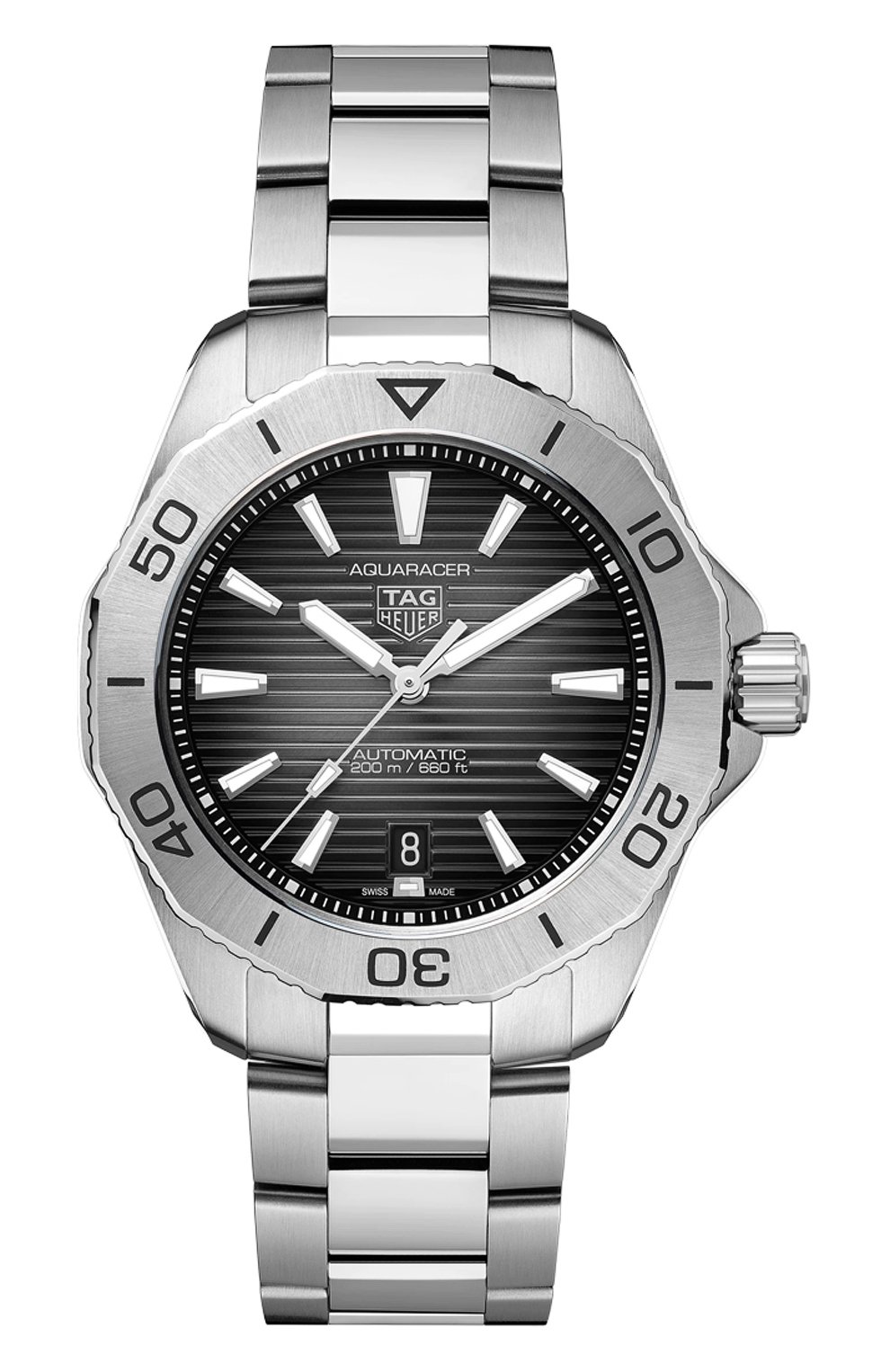 Мужские часы aquaracer professional 200 date TAG HEUER бесцветного цвета, арт. WBP2110.BA0627 | Фото 1 (Механизм: Автомат; Материал корпуса: Сталь; Цвет циферблата: Чёрный)