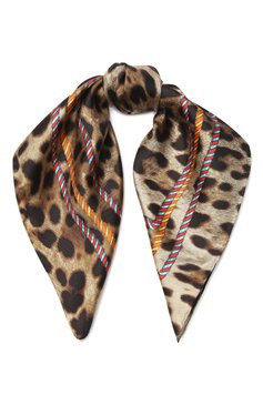 Женский шелковый платок DOLCE & GABBANA леопардового цвета, арт. FN093R/GD994 | Фото 1 (Материал: Текстиль, Шелк)