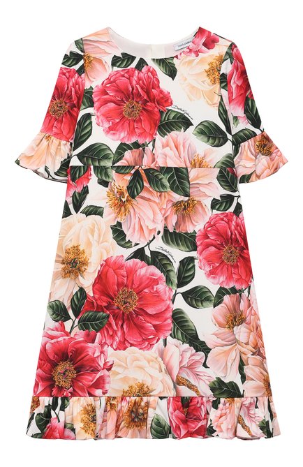 Детское платье из вискозы DOLCE & GABBANA разноцветного цвета, арт. L52DM0/FSRMW/2-6 | Фото 1 (Материал подклада: Шелк; Материал внешний: Вискоза; Рукава: Короткие; Девочки Кросс-КТ: Платье-одежда; Случай: Вечерний; Региональные ограничения белый список (Axapta Mercury): RU; Ростовка одежда: 2 года | 92 см, 3 года | 98 см, 4 года | 104 см, 5 лет | 110 см, 6 лет | 116 см)