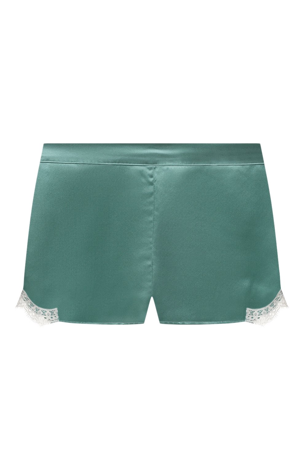 Женские шелковые шорты AUBADE зеленого цвета, арт. QS61 | Фото 1 (Материал внешний: Шелк; Материал сплава: Проставлено; Нос: Не проставлено)