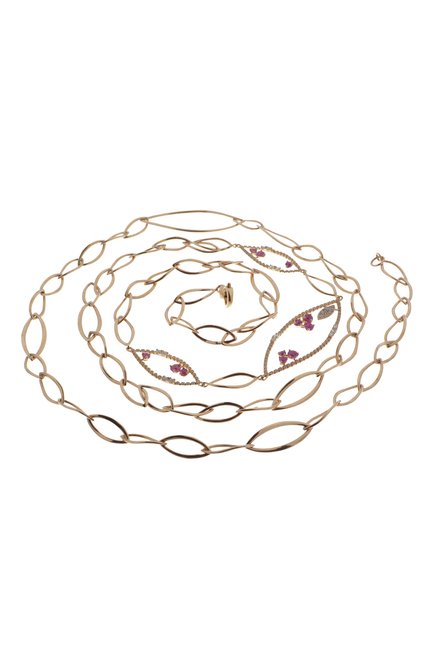 Женские колье CASATO бесцветного цвета, арт. CL187BT/ZR-P | Фото 1 (Материал сплава: Розовое золото; Драгоценные камни: Сапфиры)