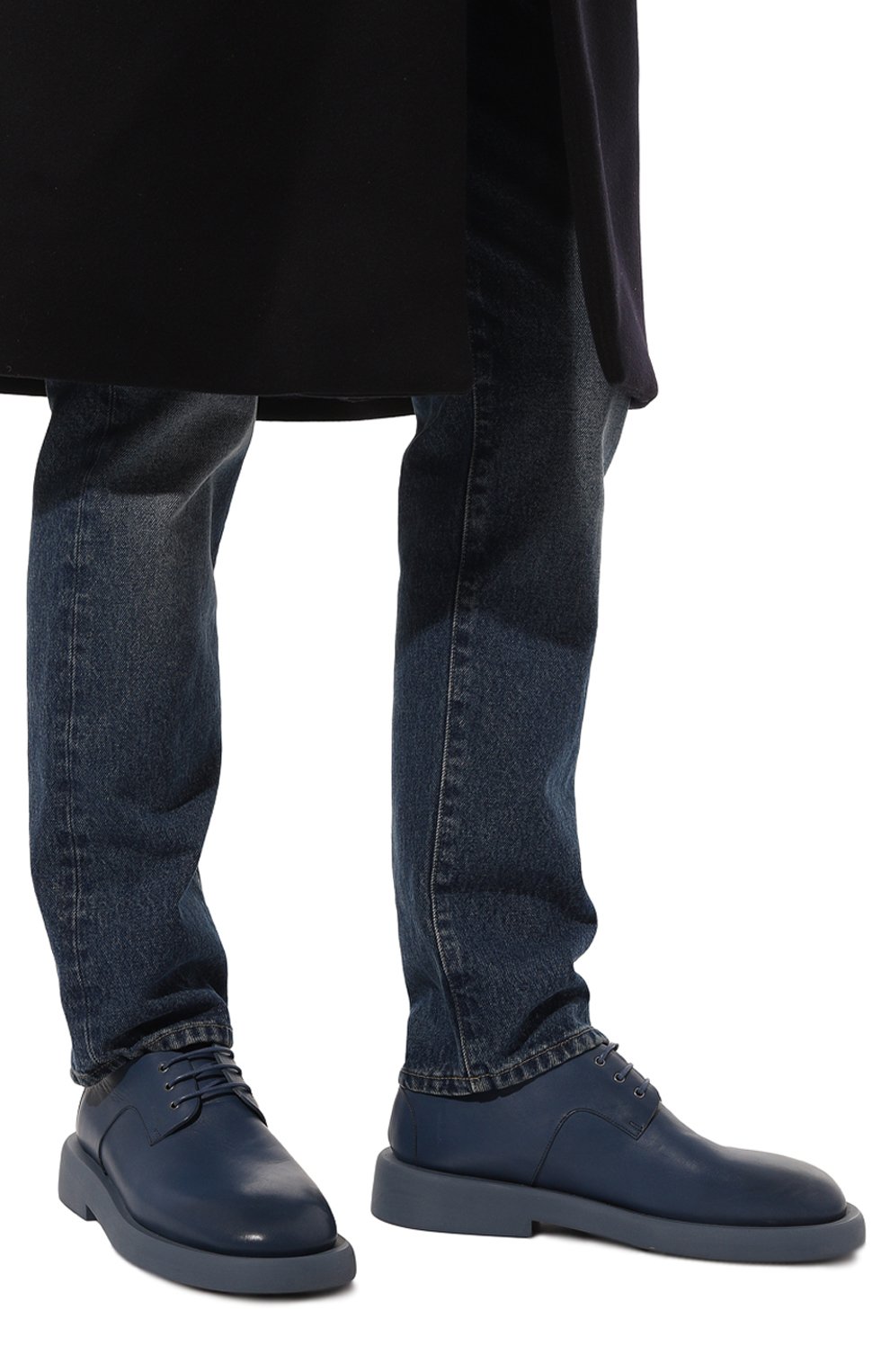 Мужские кожаные дерби MARSELL синего цвета, арт. MMG471/193 | Фото 3 (Материал внутренний: Натуральная кожа; Материал сплава: Проставлено; Нос: Не проставлено; Стили: Классический)