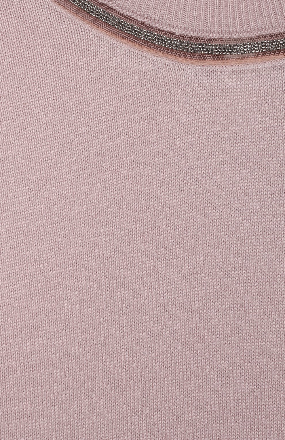 Детский кашемировый пуловер BRUNELLO CUCINELLI розового цвета, арт. B12M10500A | Фото 3 (Девочки Кросс-КТ: Пуловер-одежда; Материал внешний: Шерсть, Кашемир; Рукава: Длинные; Материал сплава: Проставлено; Драгоценные камни: Проставлено; Ростовка одежда: 4 года | 104 см, 6 лет | 116 см)