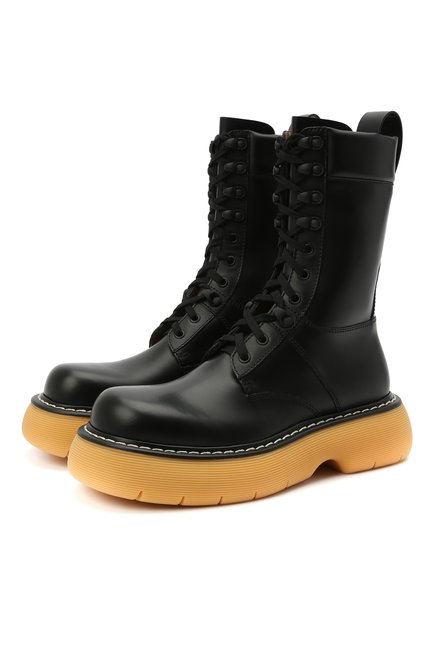 Женские кожаные ботинки BOTTEGA VENETA черного цвета по цене 131000 руб., арт. 651411/V00H0 | Фото 1