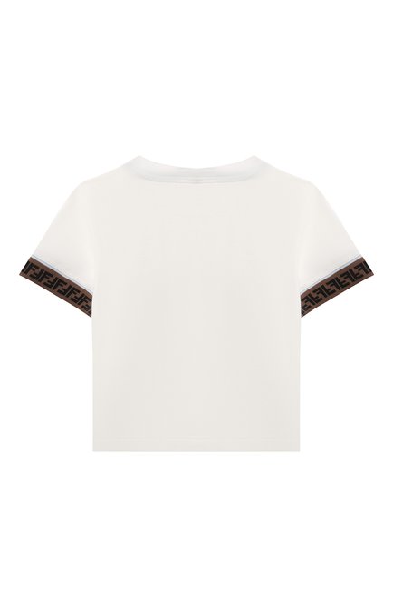 Детский хлопковая футболка FENDI белого цвета, арт. BMI216/ST8 | Фото 2 (Кросс-КТ НВ: Футболка)