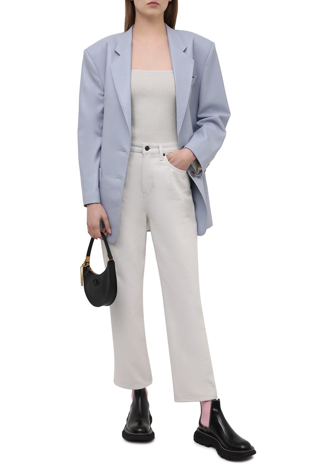 Женские кожаные ботинки ALEXANDER MCQUEEN черного цвета, арт. 641837/WHZ8H | Фото 2 (Подошва: Платформа; Каблук высота: Низкий; Материал внутренний: Натуральная кожа; Материал утеплителя: Без утеплителя; Женское Кросс-КТ: Челси-ботинки)